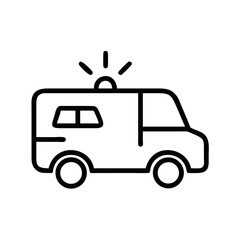Ambulance with flashing lights vector icon  