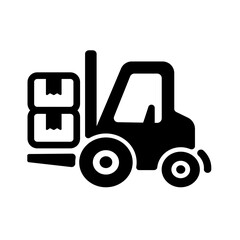 Forklift, cargo truck vector icon illustration