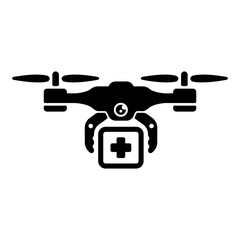 Drone,  quadcopter  vector  Icon illustration (rescue)