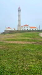 Typical lighthouse on Matosinhos beach, Portugal
