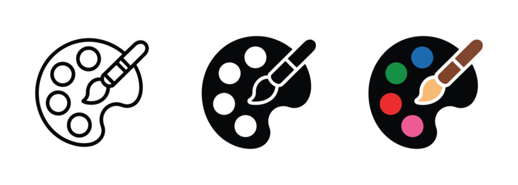 Brush, Color palate icon. , Creative Art and painting color palate icon design,