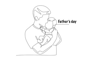 Father's day concept one-line drawing