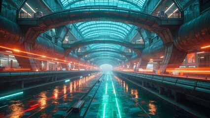 Future oriented tunnel interior display