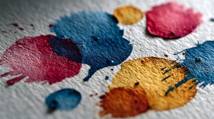 ic abstract composition with vibrant blots drips and brush strokes of colorful paint on a textured surface