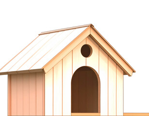 wooden house on white background