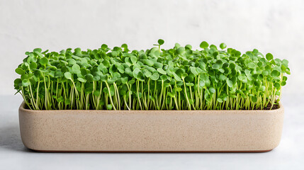 Fototapeta premium Fresh microgreens growing indoors perfect for healthy eating concepts