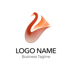 Red bird logo design vector