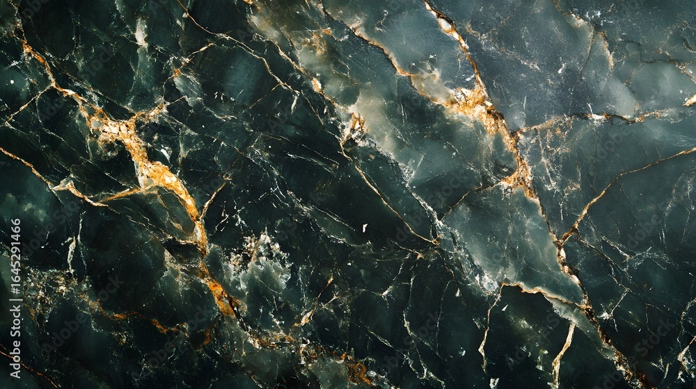 Poster luxurious green marble texture with golden veins and intricate patterns natural stone background wit