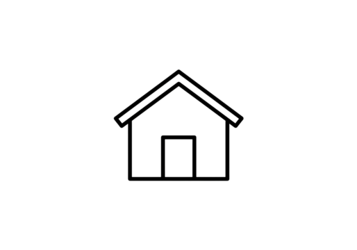 Stylized House Icon Minimalist Night Scene on transparent background