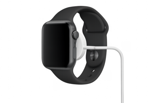 Smartwatch charging on transparent background: modern technology and convenience - Powered by Adobe