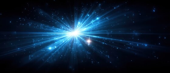 Fototapeta premium Abstract blue light burst background