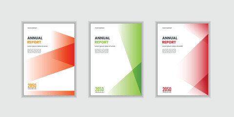 Modern folding ribbon theme book cover template in gradient color. A4 size book cover template for annual report, magazine, booklet, proposal, portfolio, brochure, poster