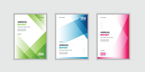 Modern folding ribbon theme book cover template in gradient color. A4 size book cover template for annual report, magazine, booklet, proposal, portfolio, brochure, poster