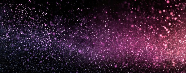 Abstract glowing particles, dark purple and pink gradient