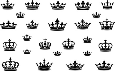Obraz premium Royal Crown Silhouette Collection vector bundle