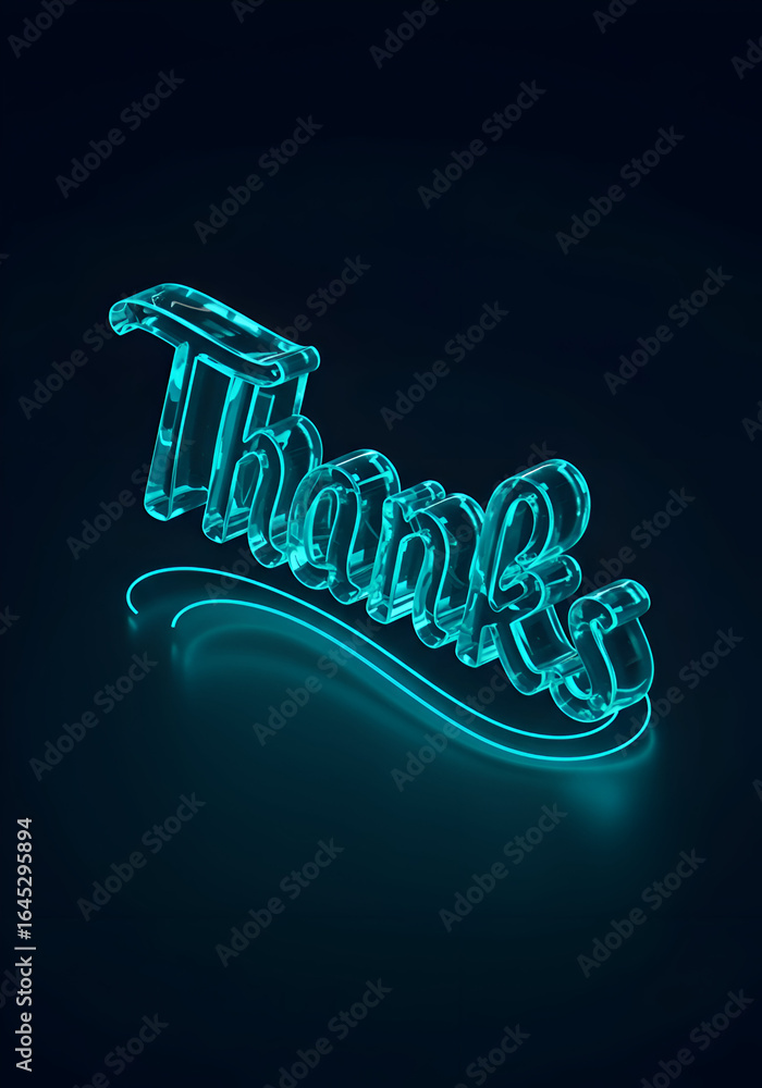 Poster neon turquoise 