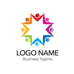 Logo Colorful Abstract Organization Design Business Template