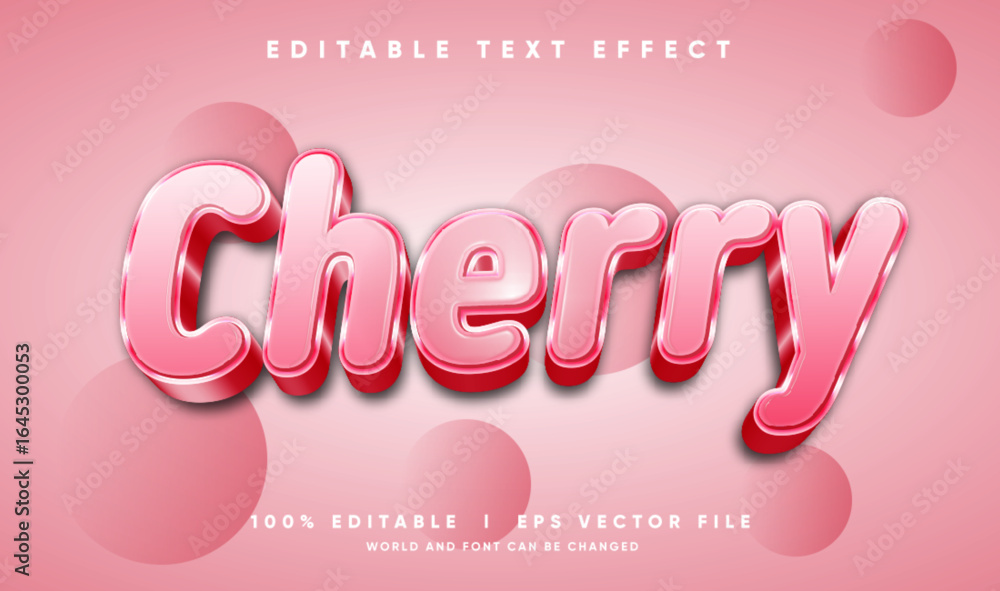 Poster cherry vector text effect with modern style