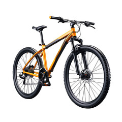 A bicycle with an orange frame isolated