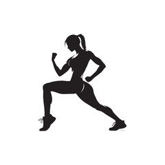 Gym women Silhouette - Minimalist Gym Women Vector - Illustration of Gym Women Design.