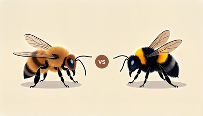 Bees facing each other in a friendly competition
