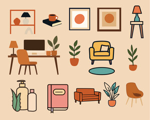 &ldquo;Flat Interior Icons | Home Decor and Furniture Vector Set&rdquo;