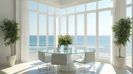 Modern coastal dining area