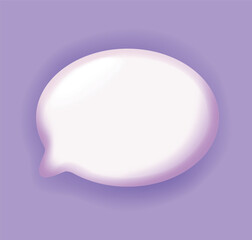 Vector 3D speech bubble on purple background