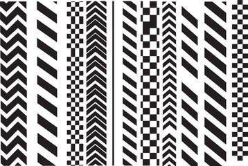 Bold black and white geometric pattern stripes and checks