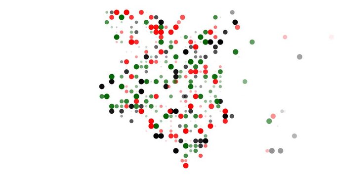 Generative art Kenya shape with circular motion