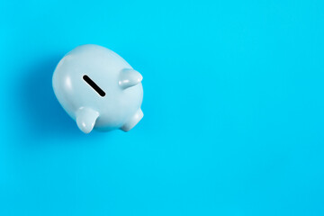 piggy bank on blue background