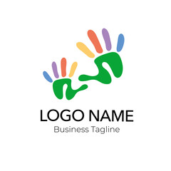 Logo Kids Community Organization Vector Design Template