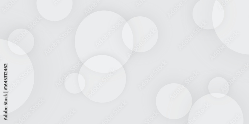 Poster abstract grey background with transparent circles. soft color random circle with shadows abstract ba