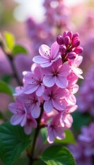 Fototapeta premium Delicate lilac blossoms unfurl in springtime sun , lilac, sunlight