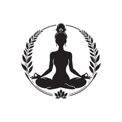 Meditating Women Vector - Illustration of meditating Women - Minimalist Design of Meditating Women.