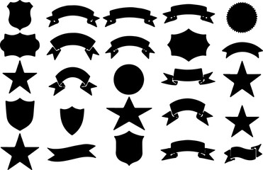 Vector Badge & Banner Silhouettes Set" vector