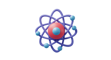 カラフルで可愛い原子モデルイラスト