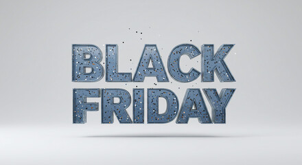 Shiny black friday text with glitter effect on a bright background for advertisement and promotion