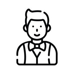 A linear style icon showing individual event guest