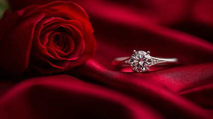 The diamond ring on the rose