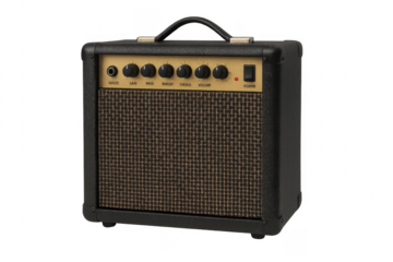 Classic guitar amplifier on transparent background