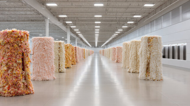 innovative factory transforms waste materials into unique wall textures through layered sorting process