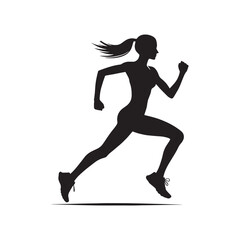 Running Women Vector - Illustration of Running Women - Minimalist Running women Design