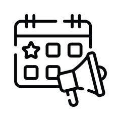 Premium linear icon of public event announcement