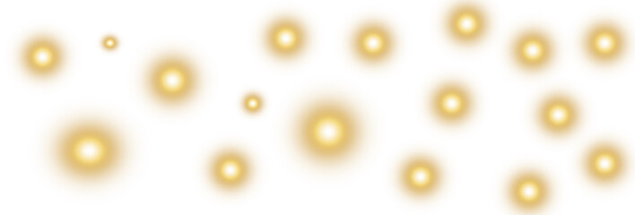 Abstract golden yellow circular blurred bokeh lights for blend overlay, golden beam vector PNG.