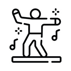 A linear icon showing people dancing at celebration
