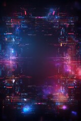 Fototapeta premium Cyberpunk cityscape with glowing neon lights