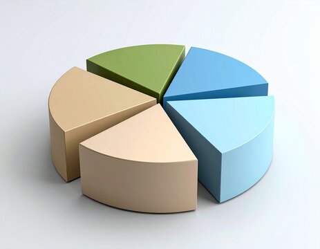 3D Pie Chart with Five Equal Segments