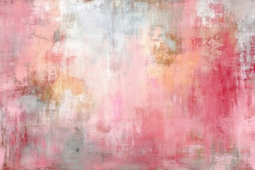 Fototapeta premium Abstract textured painting in muted pink, gray, and peach tones