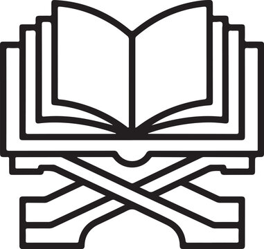 open book on stand outline clip art preview